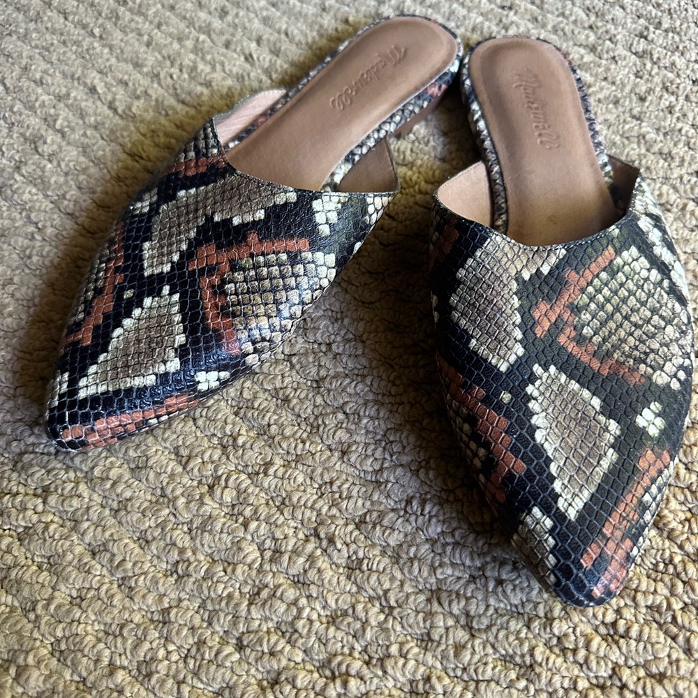 Madewell Snakeskin Pattern Mules – Chic Slip-On Flats